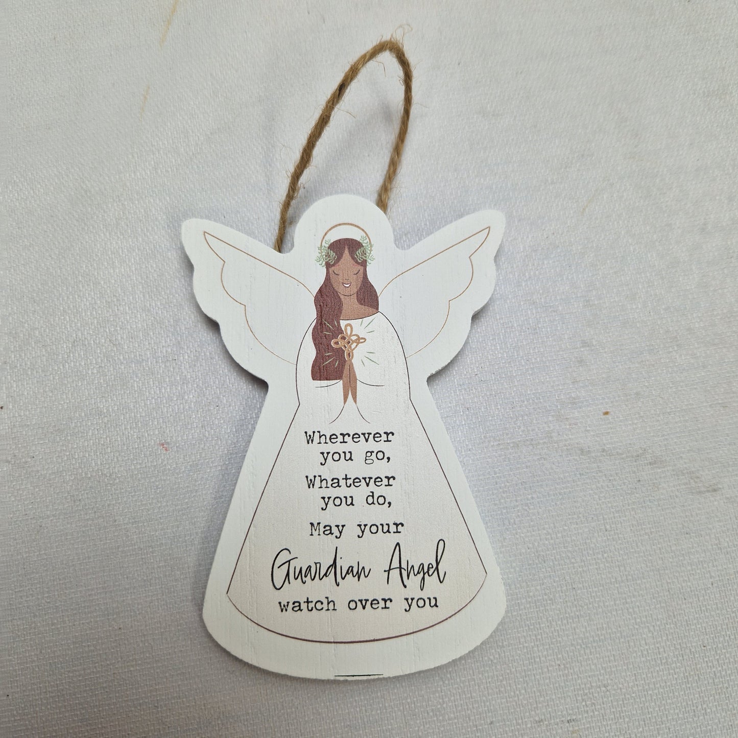 St Ann's Hospice Wooden Guardian Angel Hanging Decoration