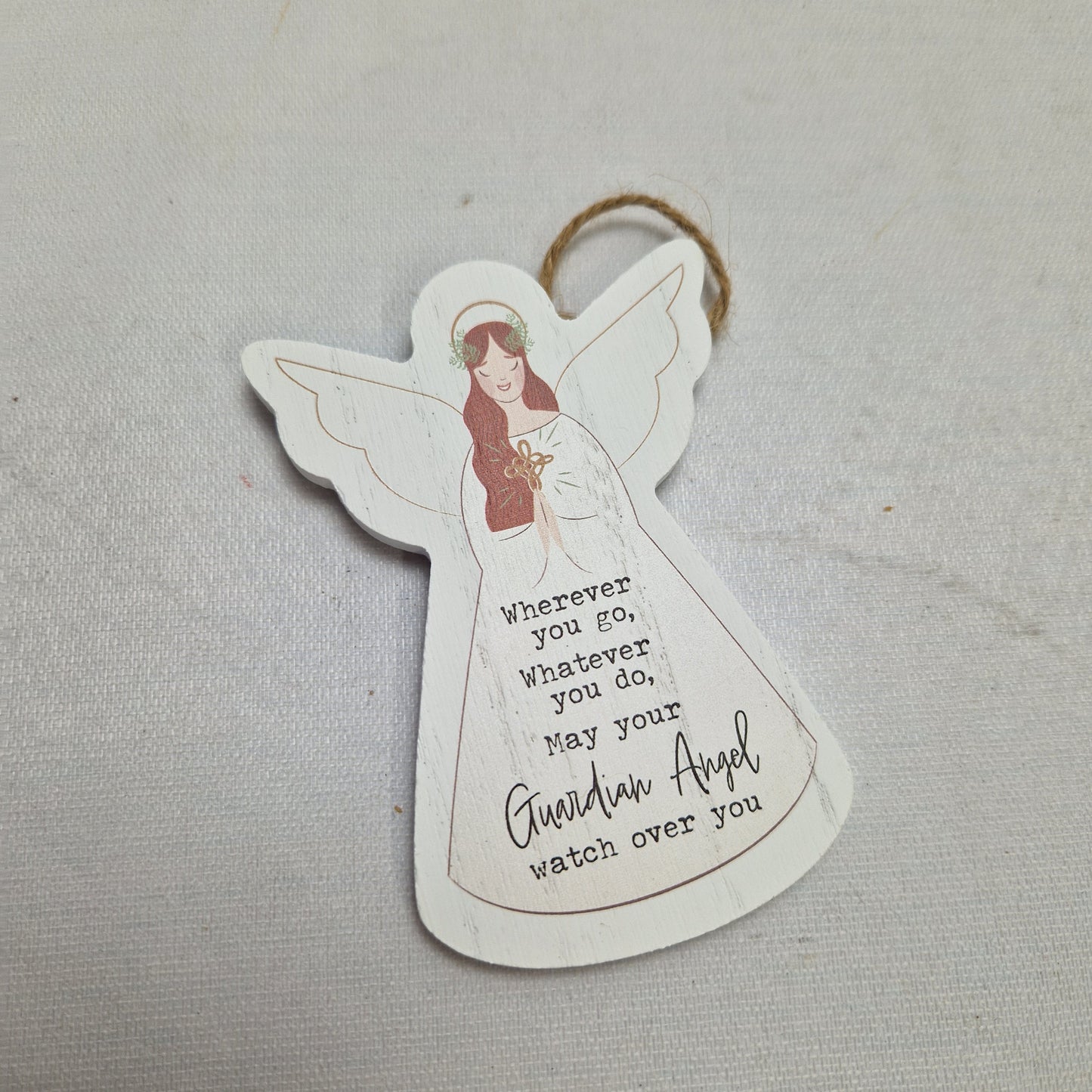 St Ann's Hospice Wooden Guardian Angel Hanging Decoration