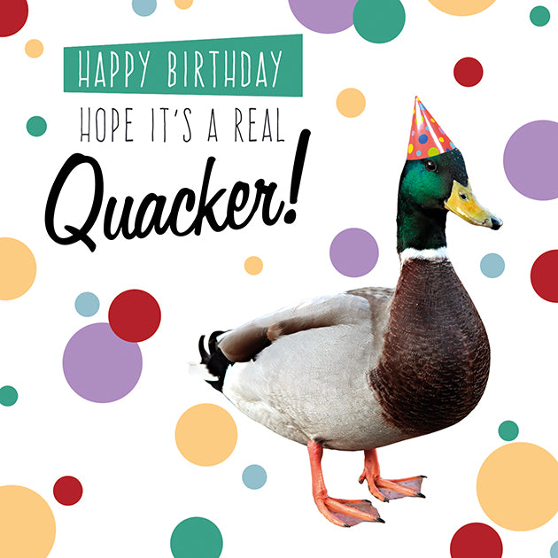 Comic Duck 'Quacker' Novelty Birthday Greeting Card