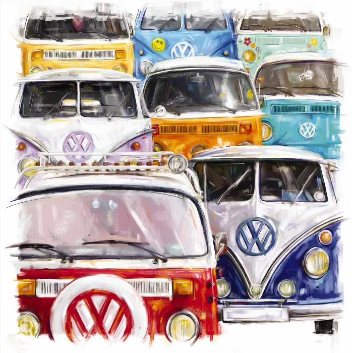 Camper Vans Birthday Greeting Card