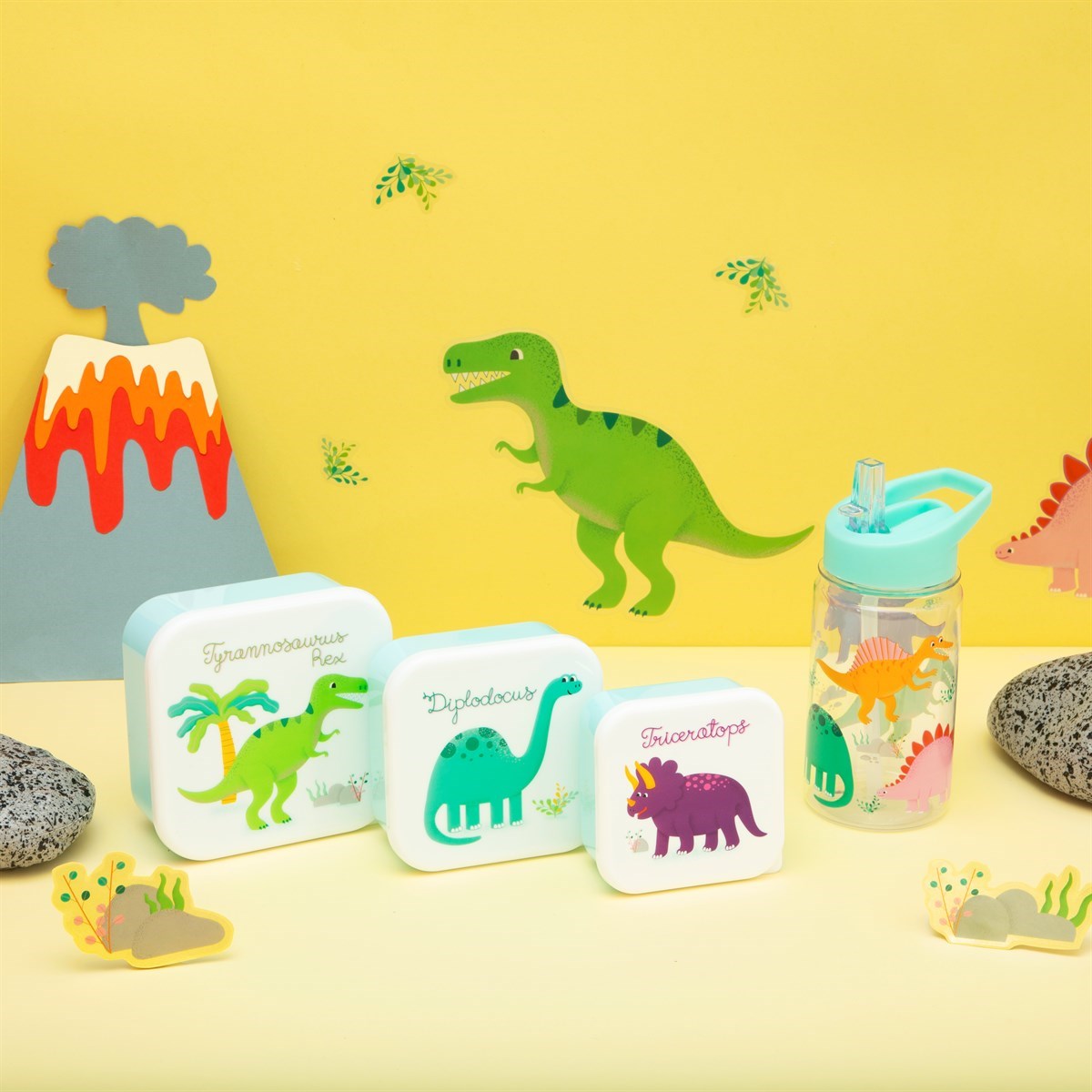 Sass & Belle Set of 3 Roarsome Dinosaurs Nesting Lunch Boxes