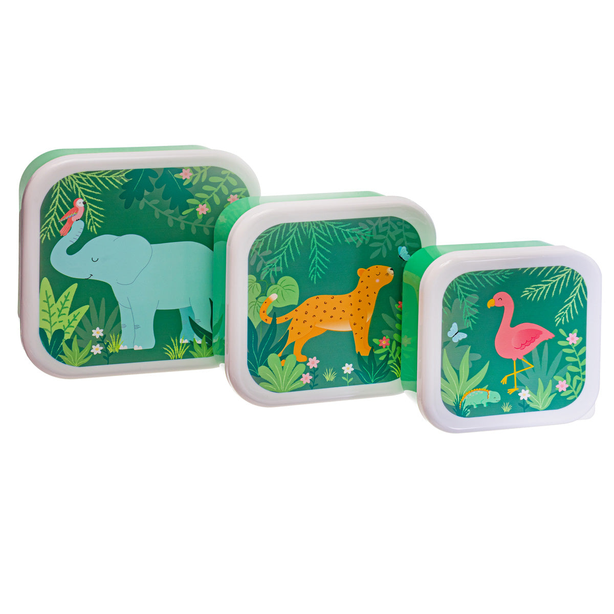 Sass & Belle Set of 3 Jungle Friends Nestable Lunch Boxes