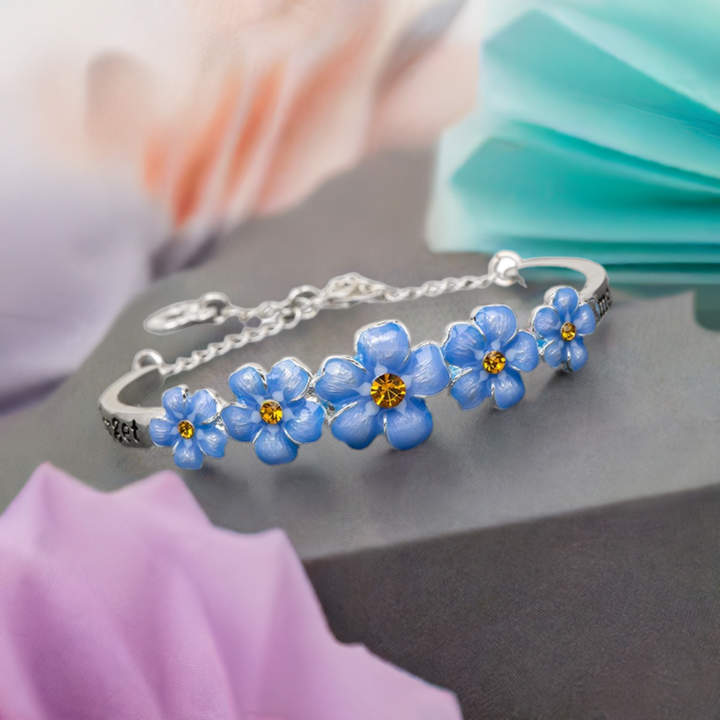 Equilibrium Forget Me Not Silver Plated Bracelet St Ann s Hospice Online Shop