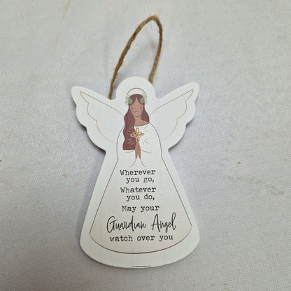 St Ann's Hospice Wooden Guardian Angel Hanging Decoration