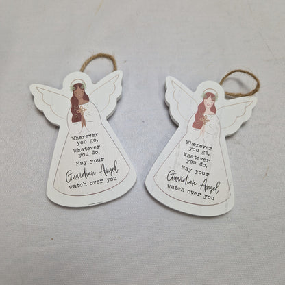 St Ann's Hospice Wooden Guardian Angel Hanging Decoration