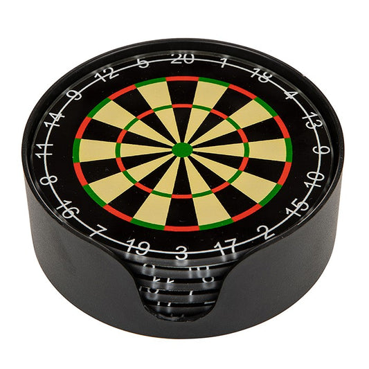 Shudehill Giftware Glass Dartboard Design Round Coasters in Holder