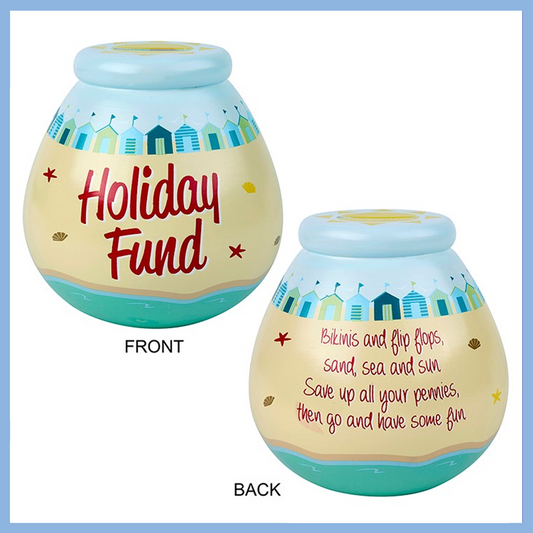Seaside Beach Hut Holiday Fund Pot of Dreams Ceramic Money Box