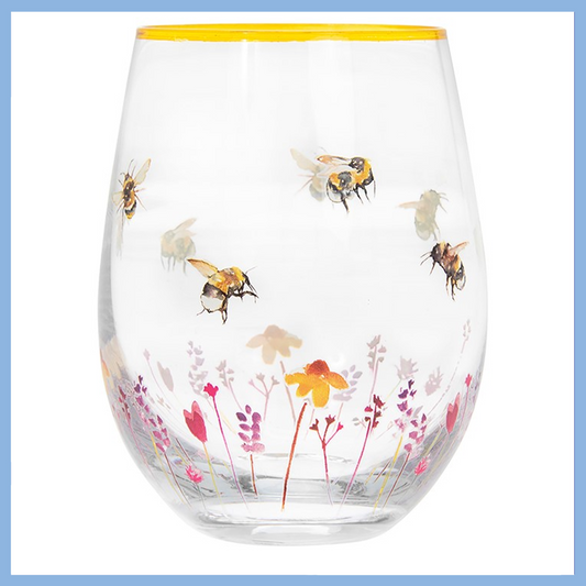 Shudehill Giftware Busy Bees Painted Glass Tumbler