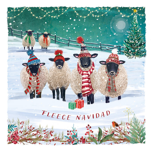 St Ann's Hospice 'Fleece Navidad' Pack of 10 Charity Christmas Greetings Cards