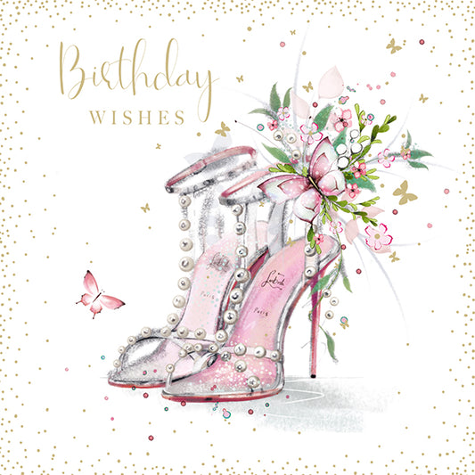 Floral Heels Birthday Greeting Card