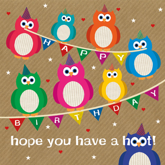 Owl Banner Birthday Card