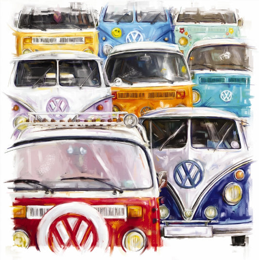 Camper Vans Birthday Greeting Card