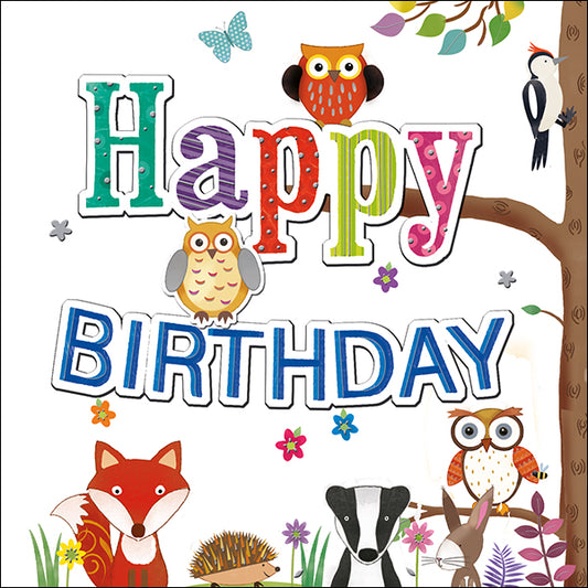 Woodland Friends Novelty Birthday Greeting Card