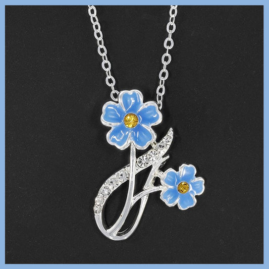 Equilibrium Forget Me Knot Silver Plated Necklace