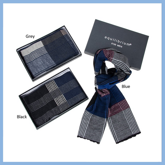 Equilibrium for Men Modern Check Multicolour Scarf in Gift Box