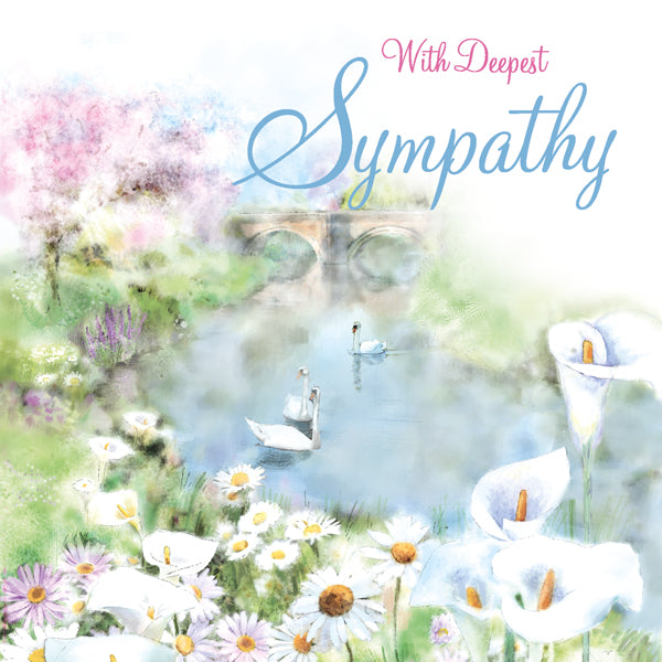 Swan Lake Sympathy Card