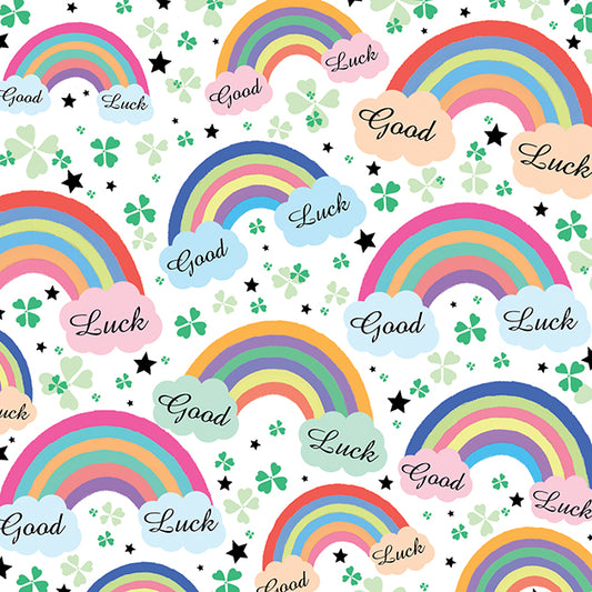 Rainbow Patterned Good Luck Card