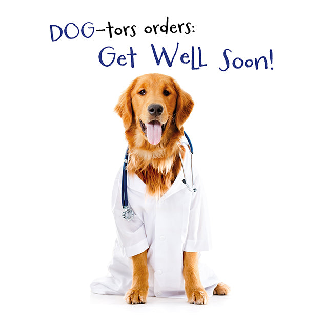 'Dog-tors Orders' Novelty Get Well Soon Greeting Card NG