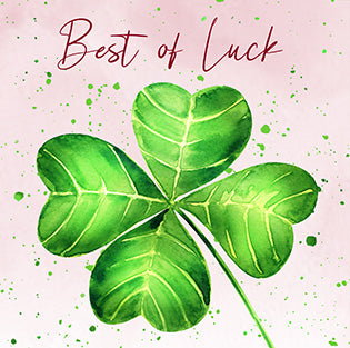 Good Luck Four Leaf Clover Greeting Card