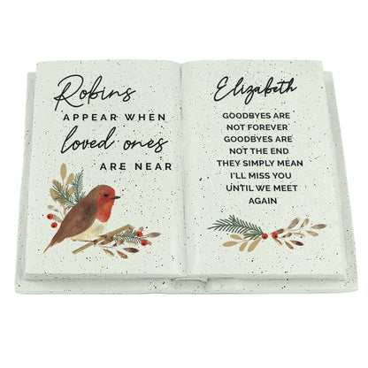 Personalised Robins Appear... Memorial Book
