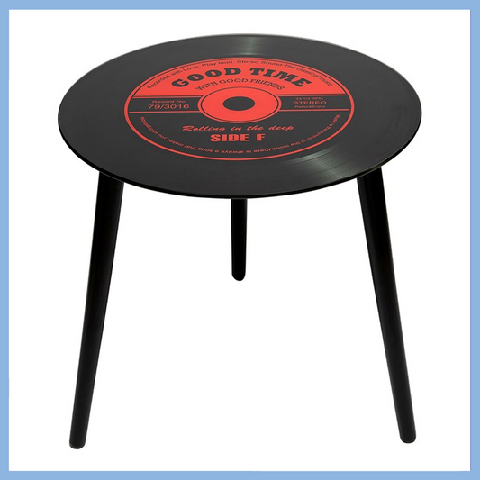 Shudehill Giftware Good Times Vinyl Record Glass Side Table