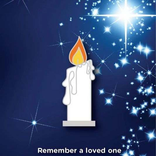 Light Up A Life White Enamel Candle Pin Badge NG