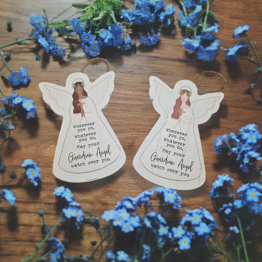 St Ann's Hospice Wooden Guardian Angel Hanging Decoration