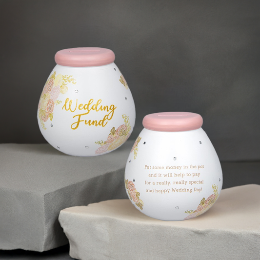 Pot of Dreams Floral Ceramic Wedding Fund Money Bo