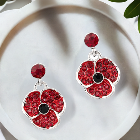 Equilibrium Silver Plated Dangly Poppy Earrings NG