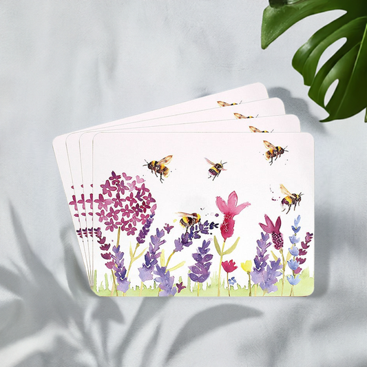 Lesser & Pavey Lavender & Bees Set of 4 Cork Backed Placemats