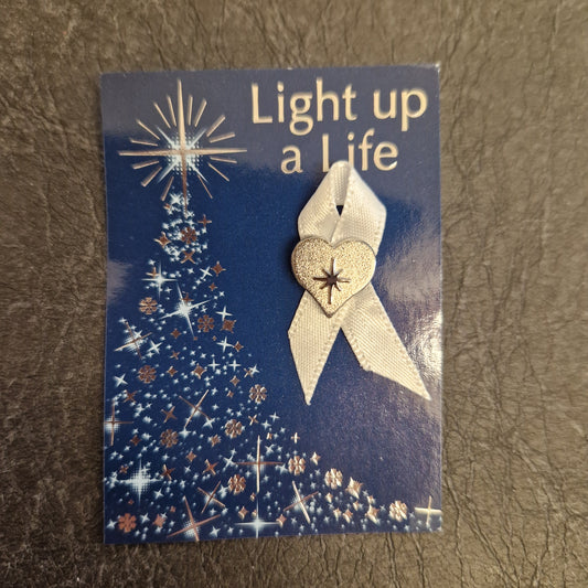 Light Up a Life Ribbon & Heart Pin Badge NG