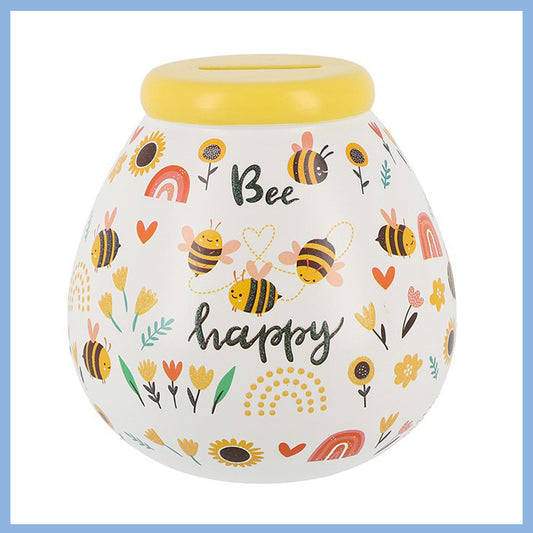 Bee Happy Pot of Dreams Ceramic Money Box