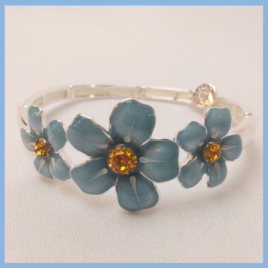 Equilibrium Forget Me Not Silver Plated Bracelet