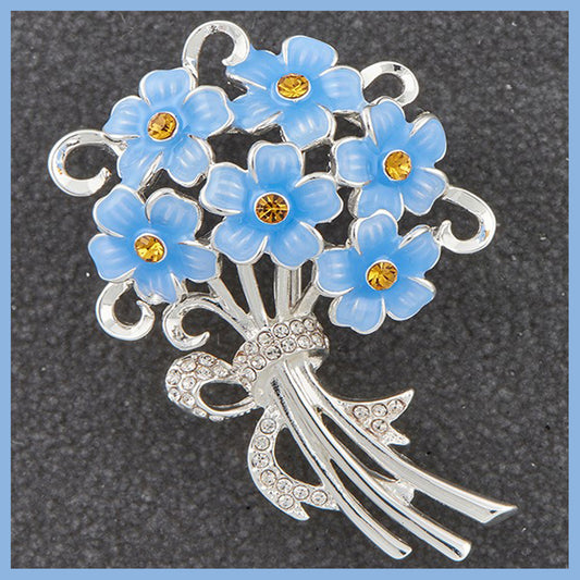 Equilibrium Forget Me Not Silver Plated Brooch
