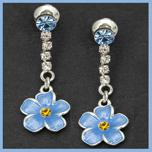 Equilibrium Forget Me Not Silver Plated Dangle Earrings