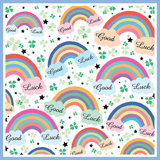 Rainbow Patterned Good Luck Card