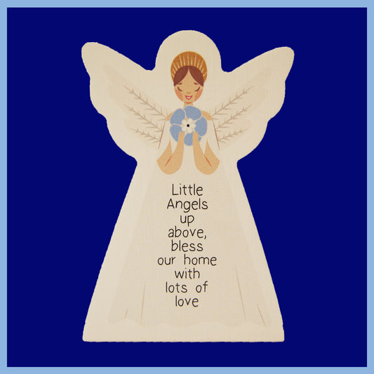 St Ann's Hospice Wooden Block Forget Me Not Standing Angel